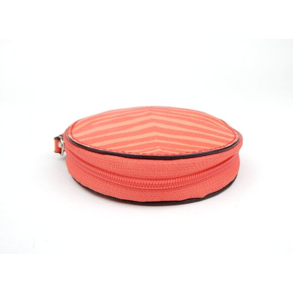 Coach Orange Zebra Print Round Coin Purse With Keyring - Picture 4 of 14